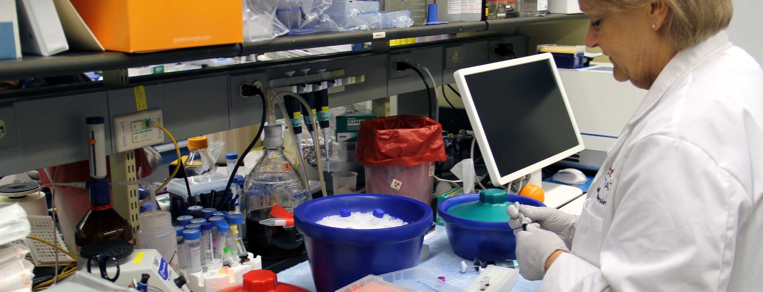 UC Researcher Mary Risinger in Kettering Lab on the Medical Campus